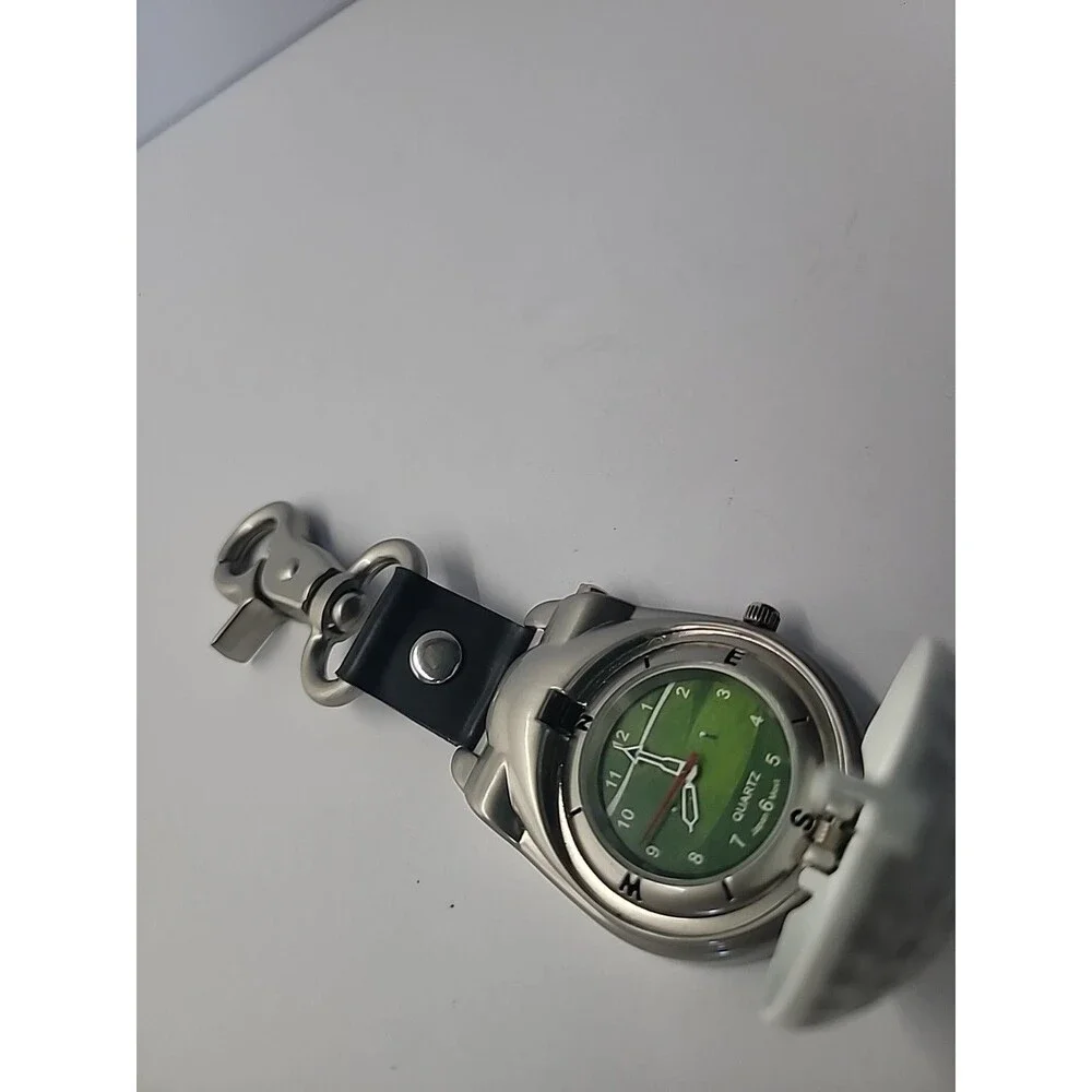 Golf Ball‎ Clip On Watch Quartz Fob Watch Green Dial Club Golfer Gift Japan Movt